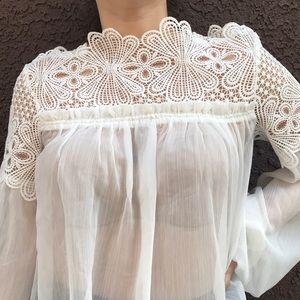 White Blouse with Lace